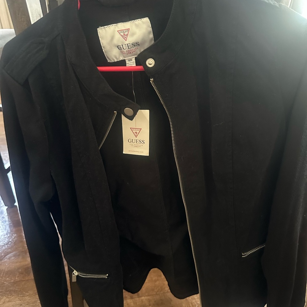 Guess Black Jacket with Zipper Details